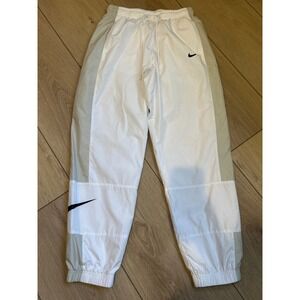 Nike Windbreaker Pants White Colorblock Drawstring Size Small